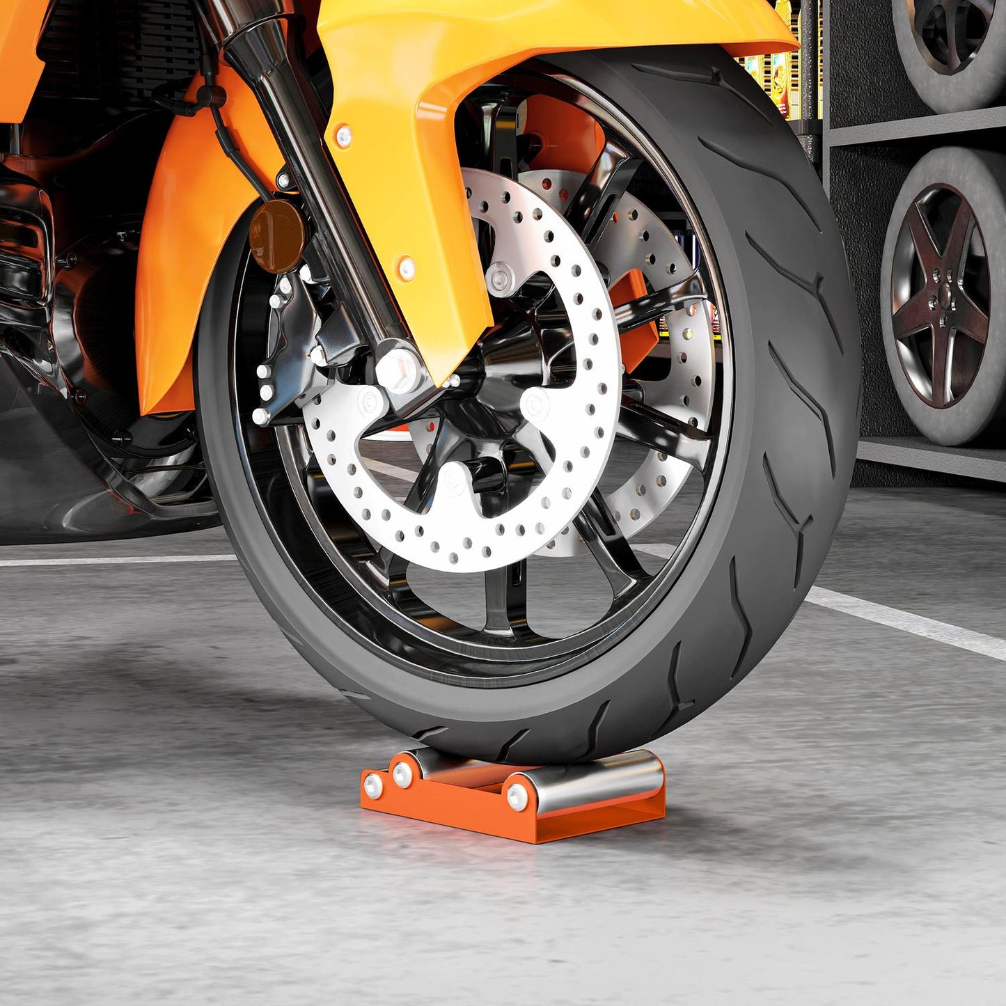 Motorcycle Wheel Cleaning Stand, Fits Tires <180 mm, 220 kg Capacity