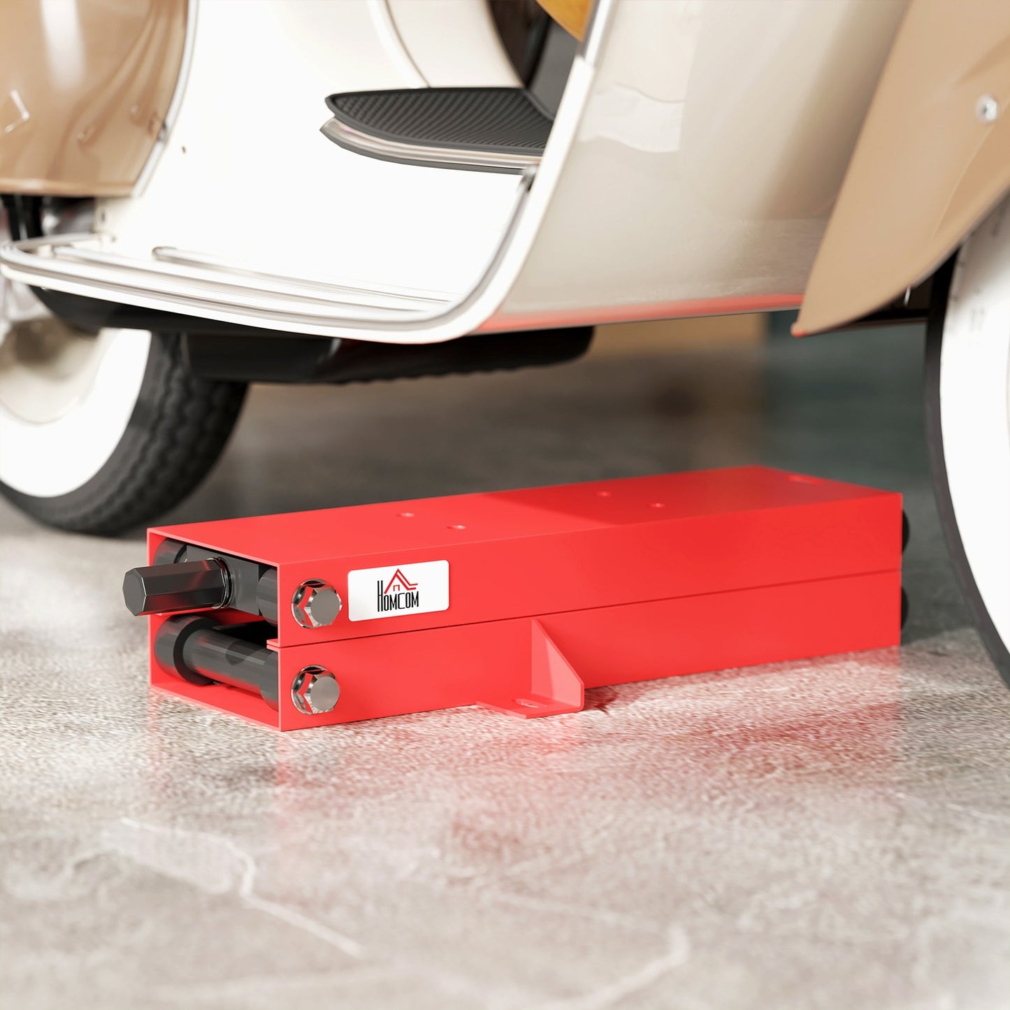 Motorcycle lift with 500 kg capacity, adjustable 95-400 mm