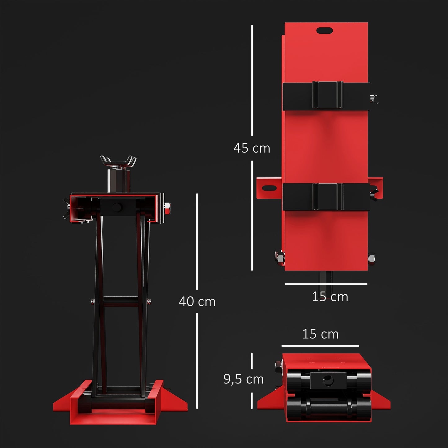 Motorcycle lift with 500 kg capacity, adjustable 95-400 mm