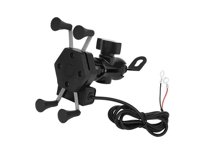 Motorcycle phone holder with charger