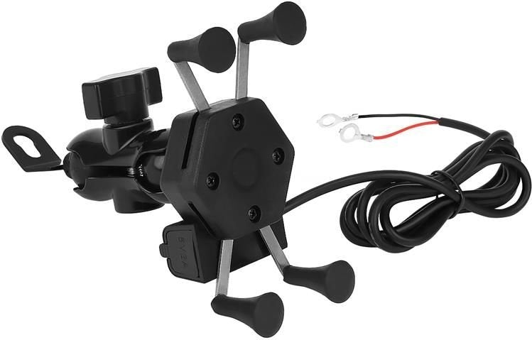 Motorcycle phone holder with charger
