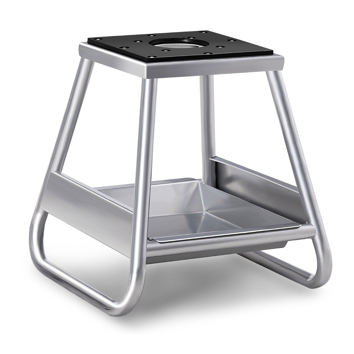 Motorcycle stand heavy-duty metal stand with non-slip surface silver