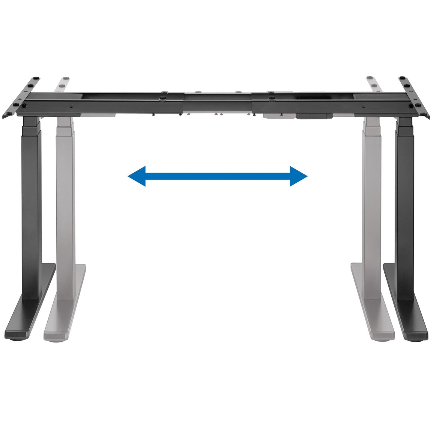 Motorized Height-Adjustable Desk Frame, Black, Dual Motors