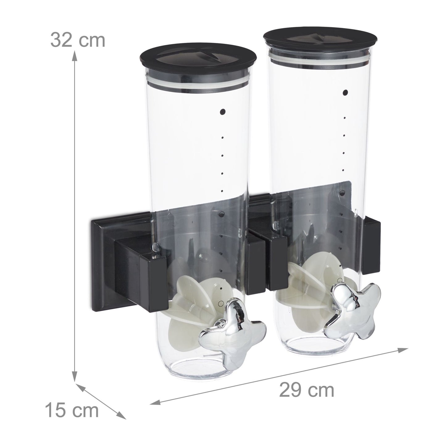 Mueslidispenser double for wall mounting