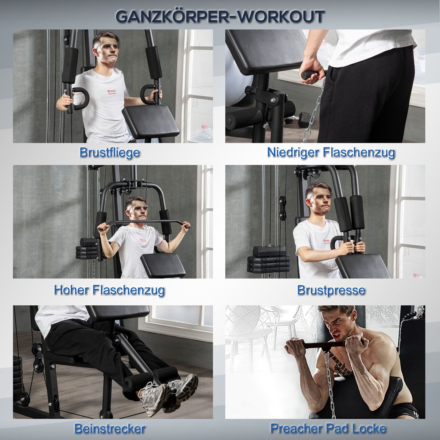 Multifunctional gym station, Lat Pull/Butterfly, 45 kg weights