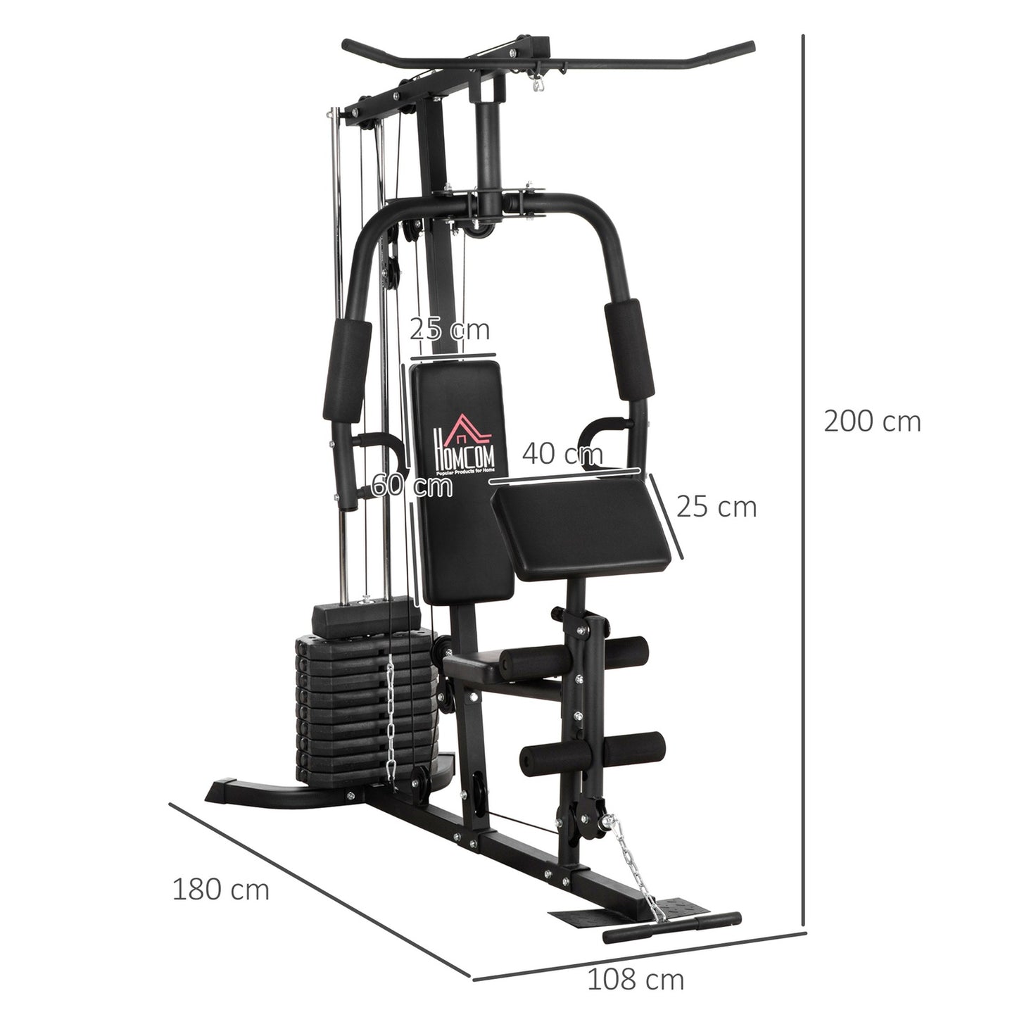Multifunctional gym station, Lat Pull/Butterfly, 45 kg weights