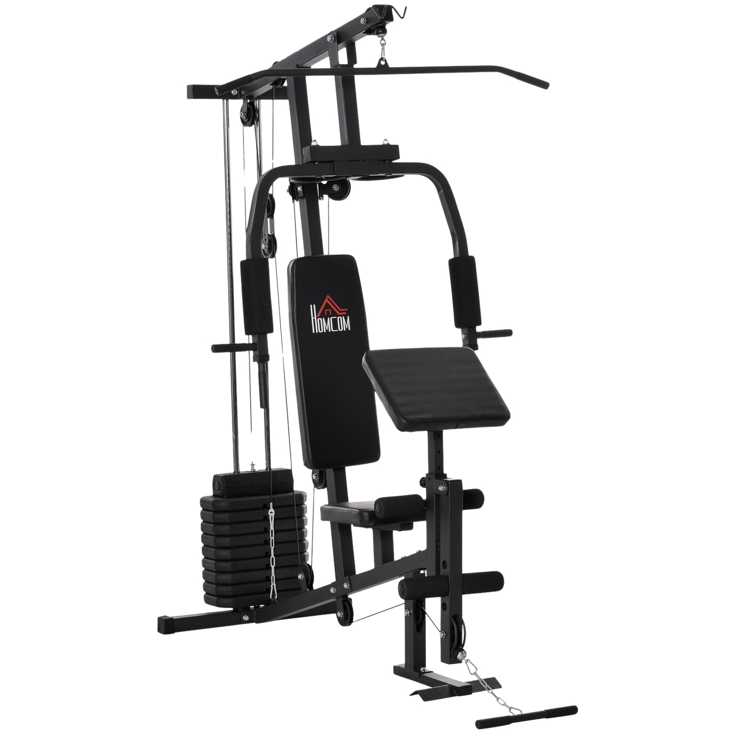 Multi-Gym Fitness Station with weights and padding, black