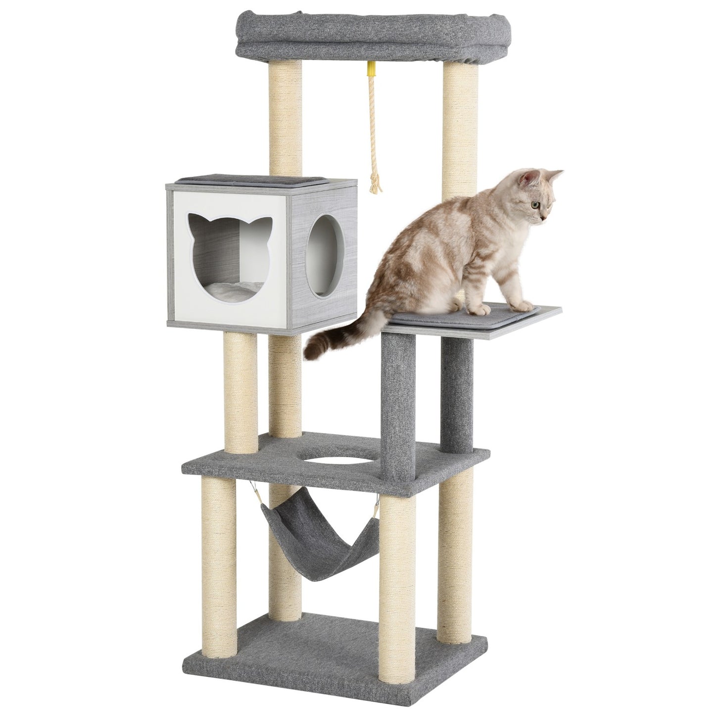 Cat scratching post with hammock - Multi-level activity tree