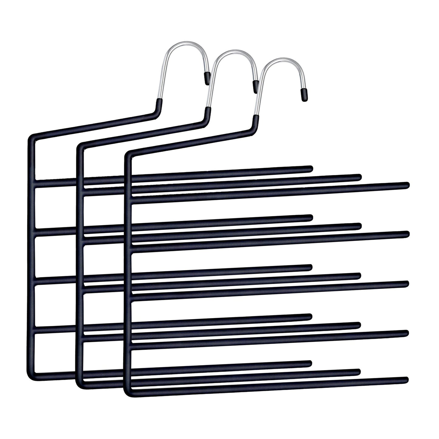 Multi Trouser Hangers, Non-Slip, Space-Saving, 5-Pack