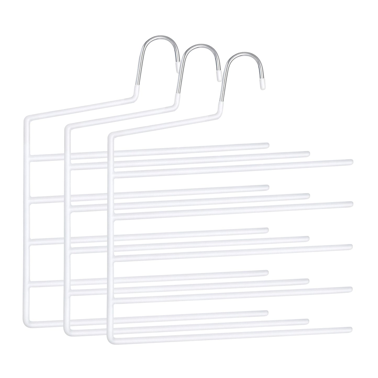 Multi Trouser Hangers, Non-Slip, Space-Saving, 5-Pack
