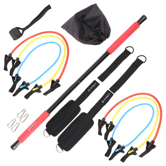 Multifunctional Pilates Bar Set with Resistance Bands
