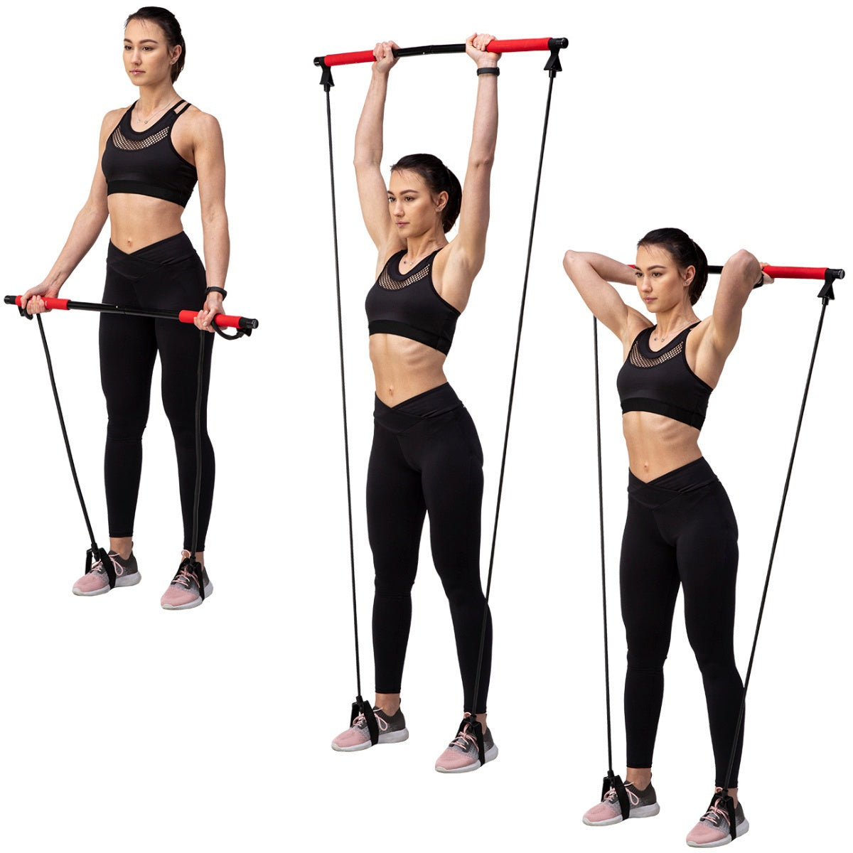 Multifunctional Pilates Bar with Resistance Bands