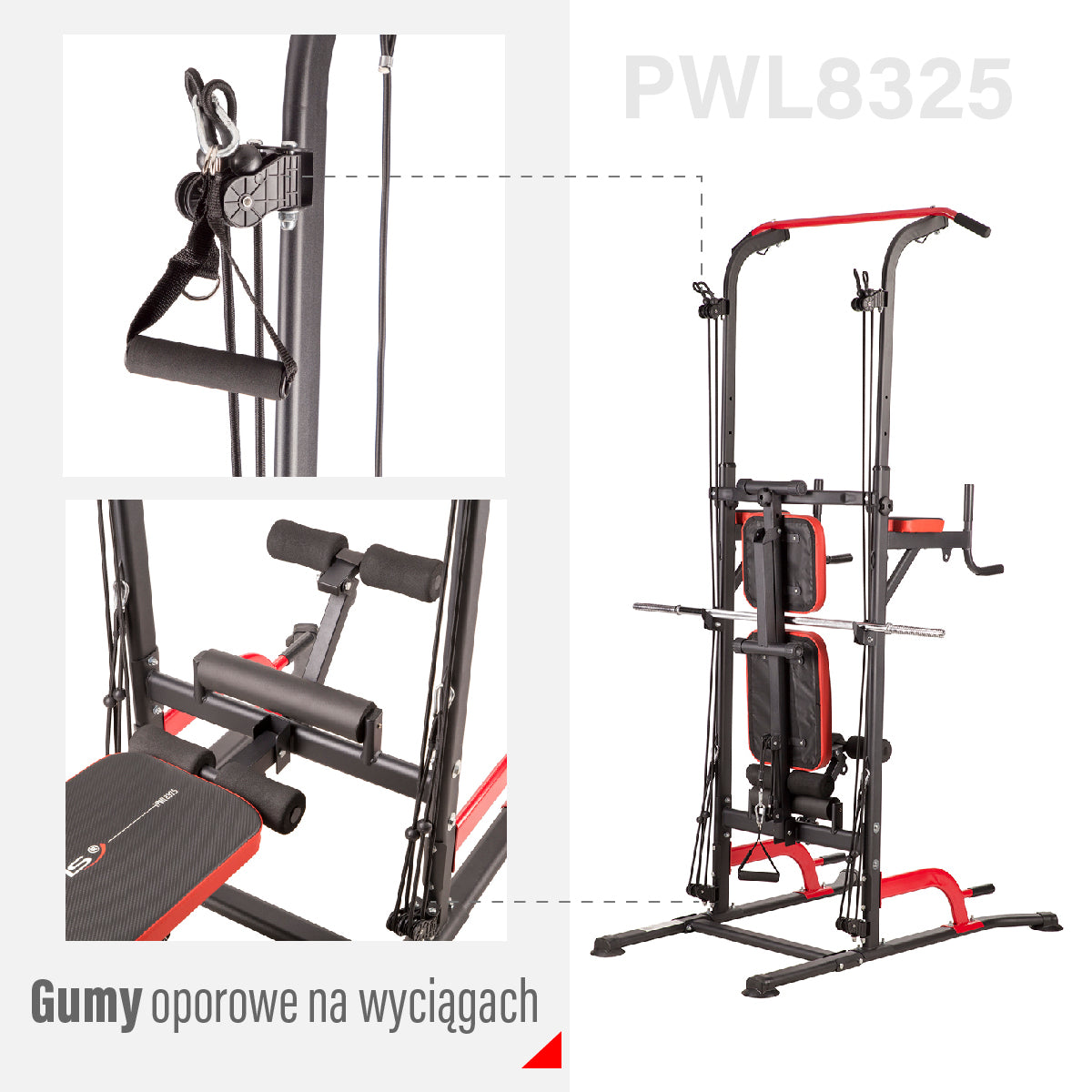 Multifunctional Power Tower with Pull-Up & Dip Bars