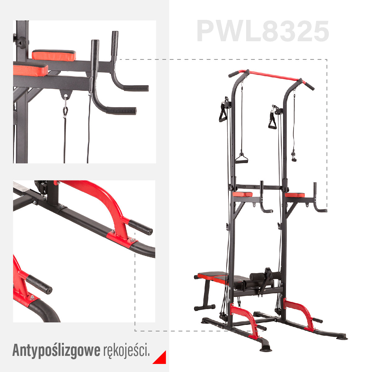 Multifunctional Power Tower with Pull-Up & Dip Bars