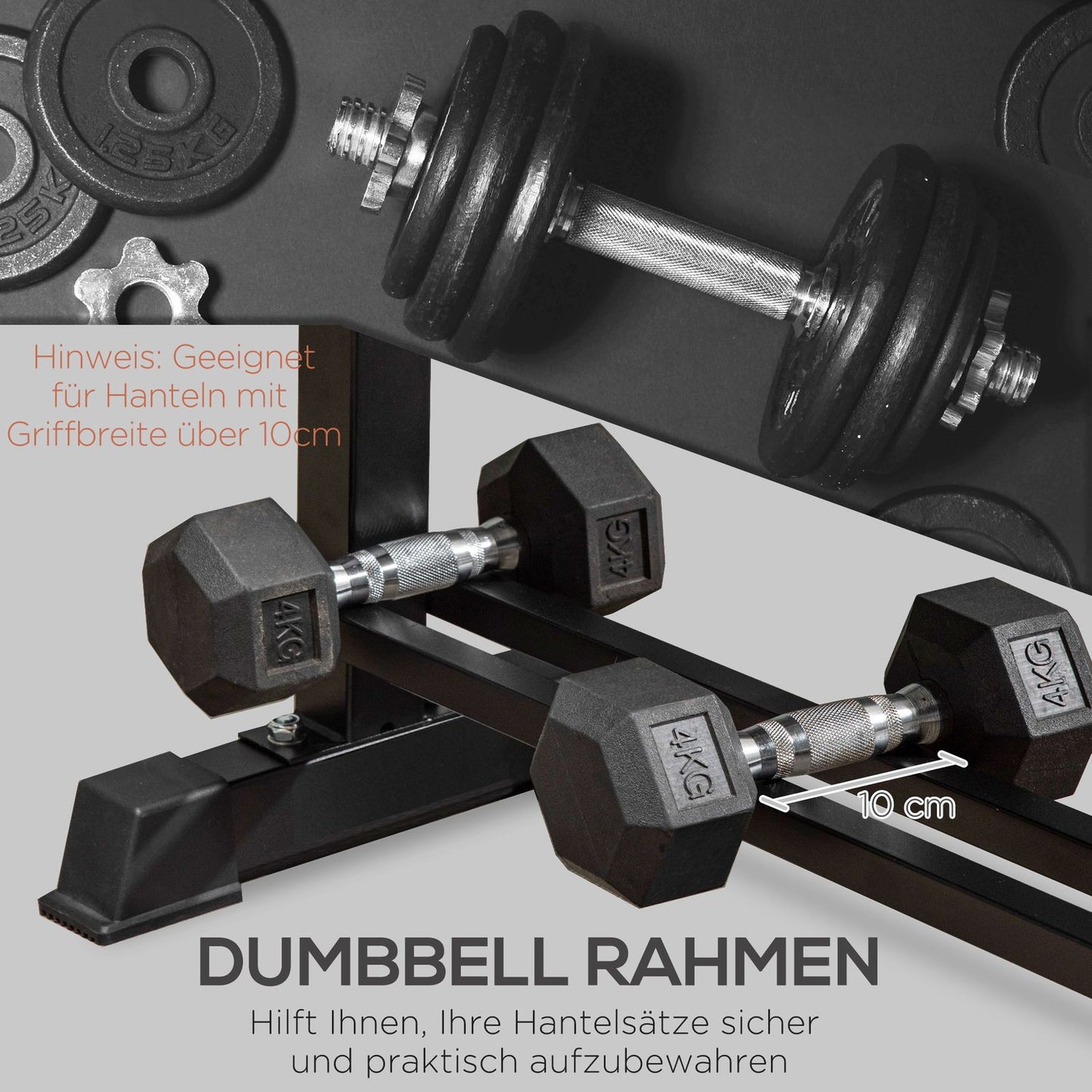 Multifunctional weight bench - 150 kg capacity, black metal