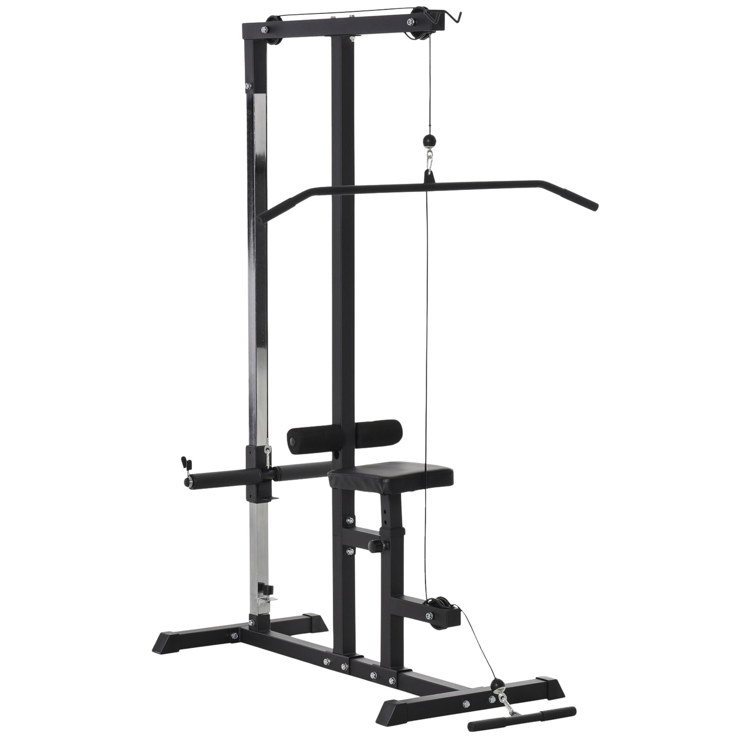 Multifunctional training station, adjustable seat and pulley