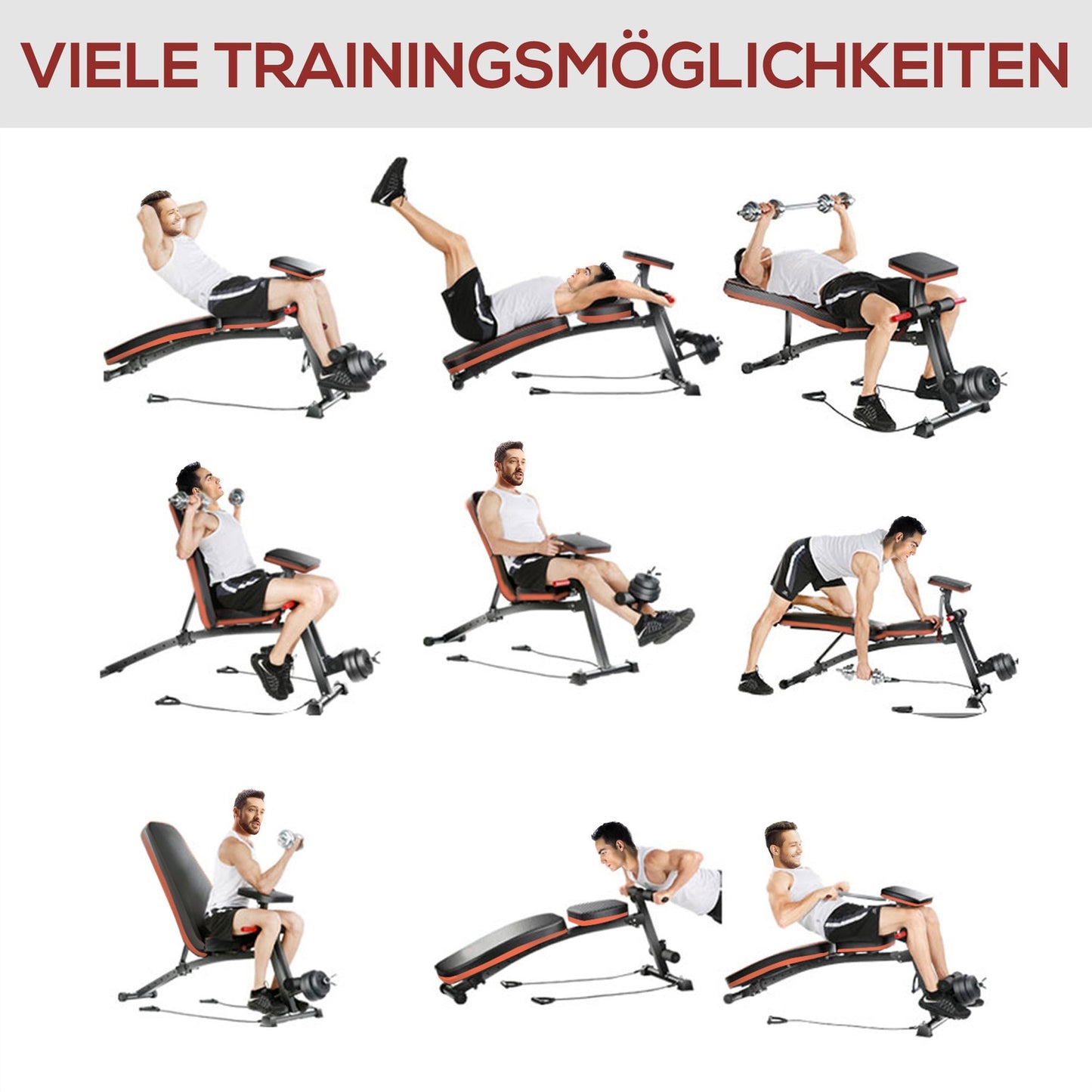 Multifunction weight bench multi-gym with spring booster training bench weight up to 120kg black 54 x 160 x 106 cm