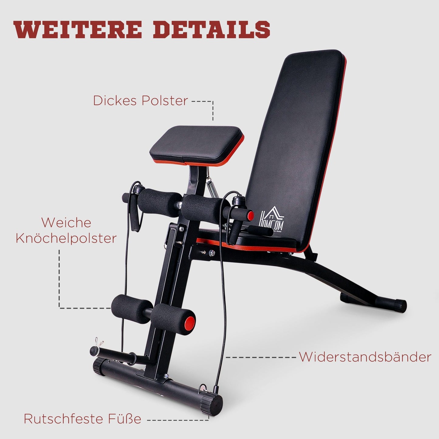 Multifunction weight bench multi-gym with spring booster training bench weight up to 120kg black 54 x 160 x 106 cm