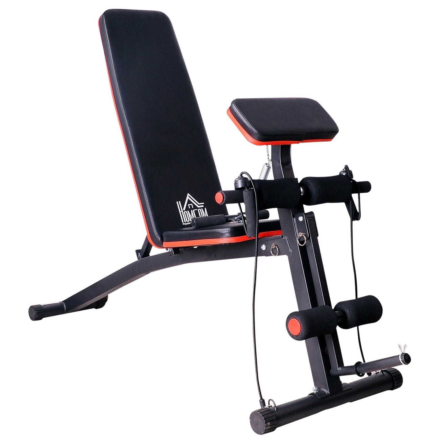 Multifunction weight bench multi-gym with spring booster training bench weight up to 120kg black 54 x 160 x 106 cm