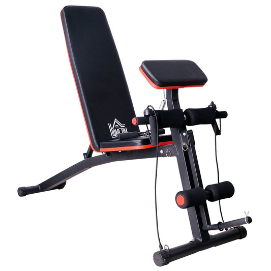 Multifunction weight bench multi-gym with spring booster training bench weight up to 120kg black 54 x 160 x 106 cm