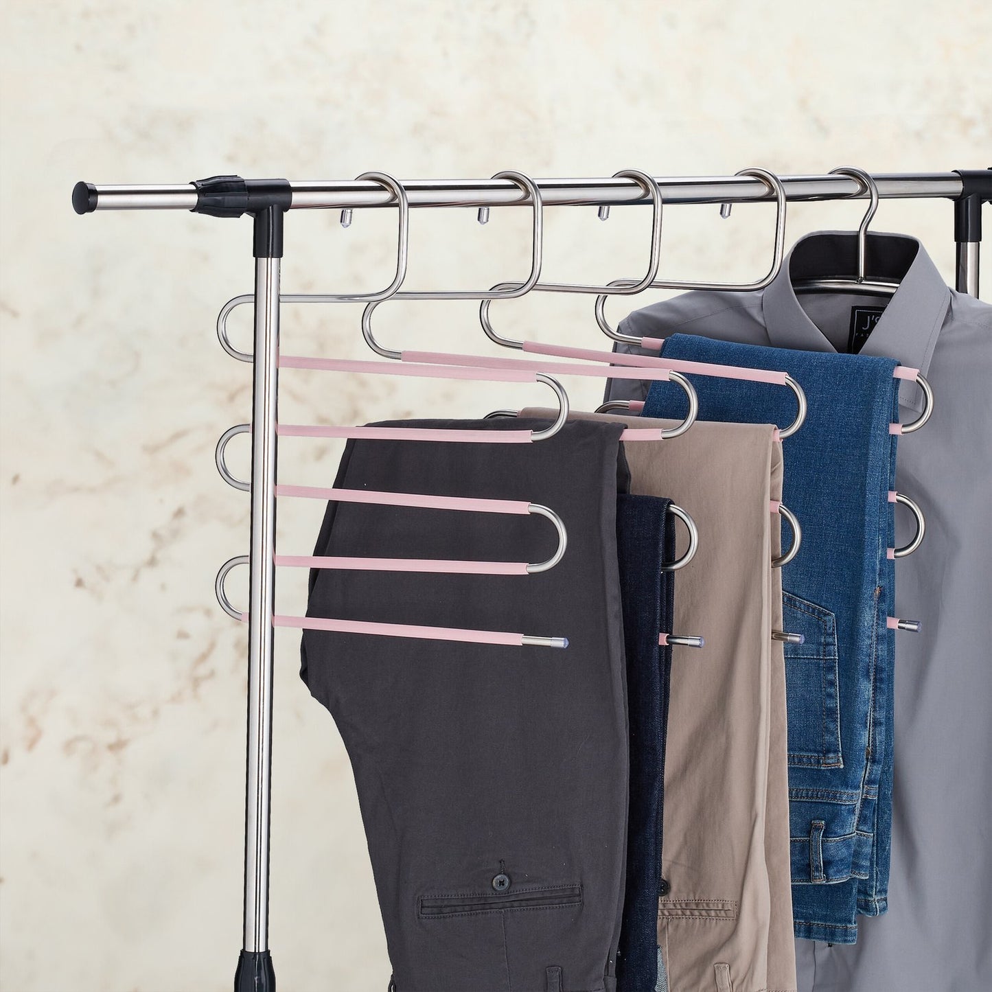 Multiple trouser hangers set of 4