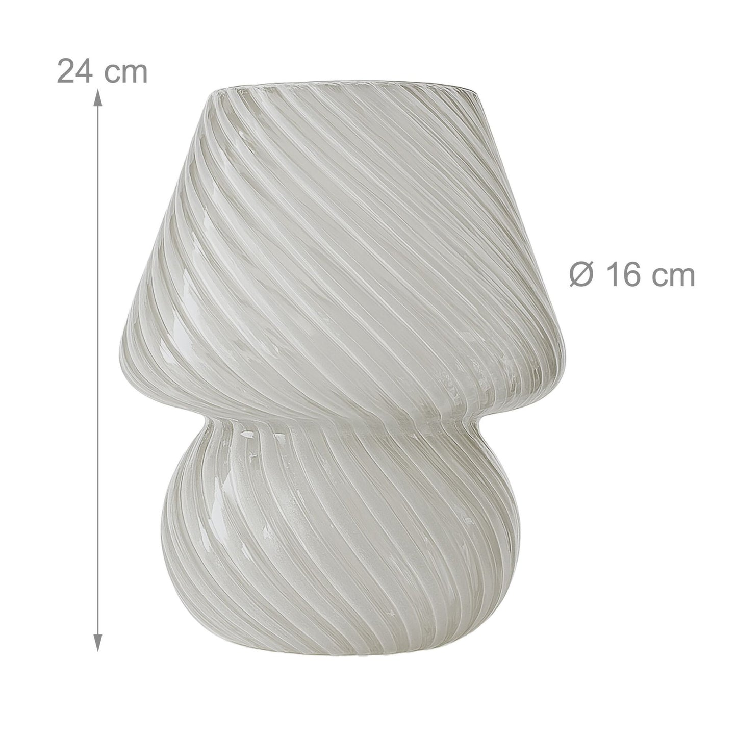 Mushroom Glass Table Lamp, LED, 3 Light Colors
