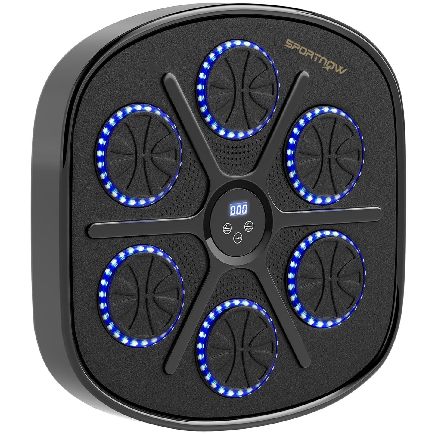 Music Boxing Machine, Electronic Bluetooth Boxing Machine with LED Lights, Music, Wall Mounted Boxing Target for Adults, Home Exercise, Black