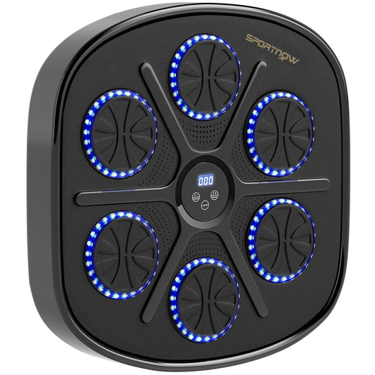 Music Boxing Machine, Electronic Bluetooth Boxing Machine with LED Lights, Music, Wall Mounted Boxing Target for Adults, Home Exercise, Black