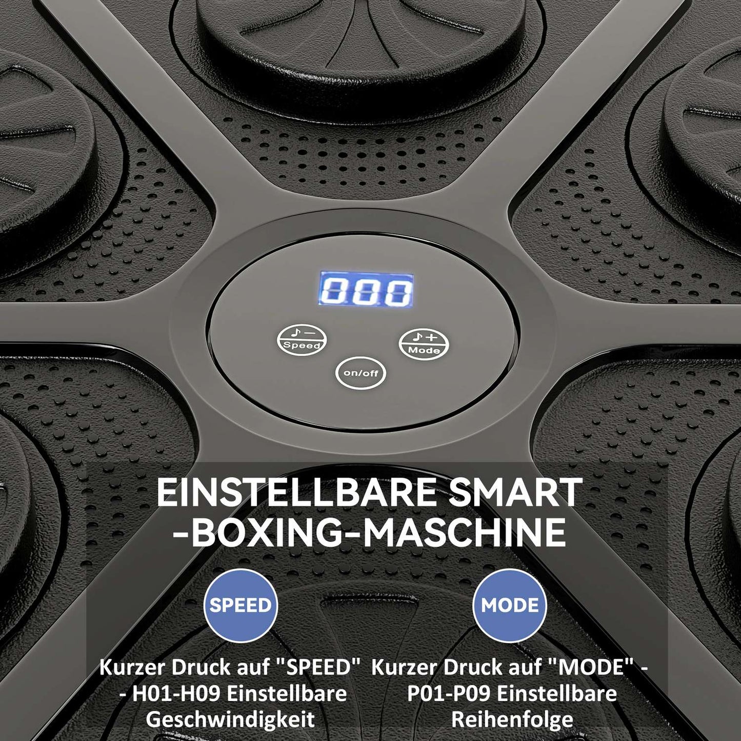 Music Boxing Machine, Electronic Bluetooth Boxing Machine with LED Lights, Music, Wall Mounted Boxing Target for Adults, Home Exercise, Black