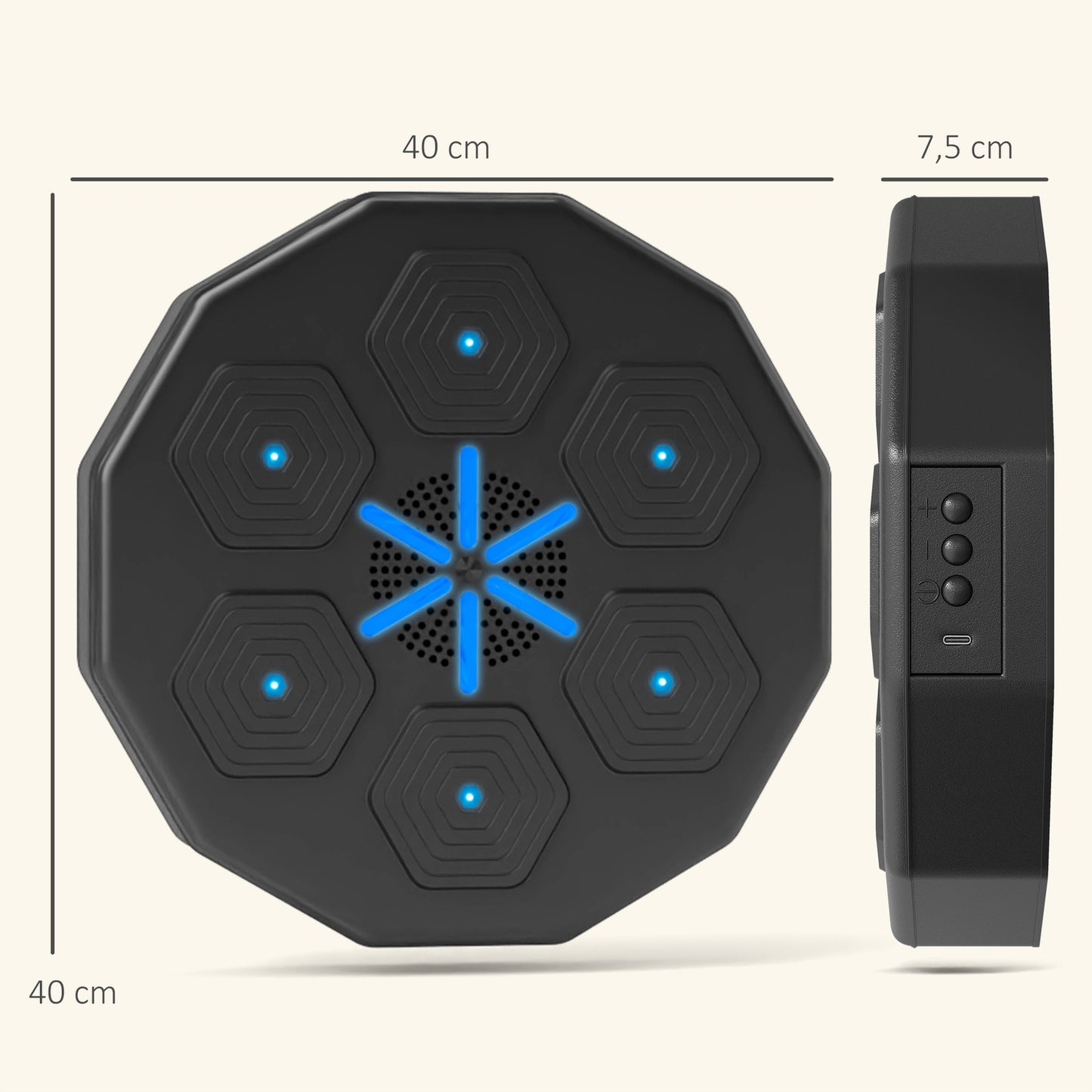 Electronic LED Bluetooth Boxing Target - Wall Mounted, Home Use