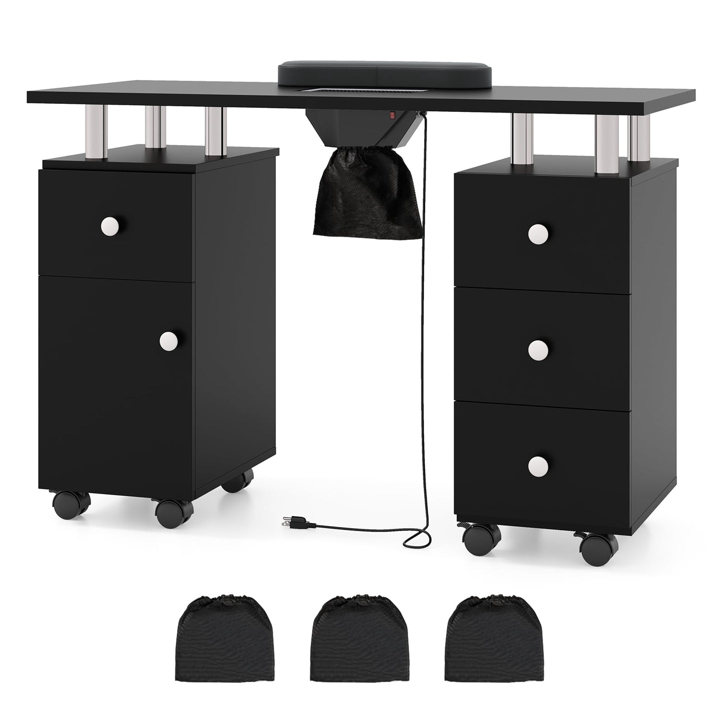Nail Table with Electric Dust Collector & Wrist Rest