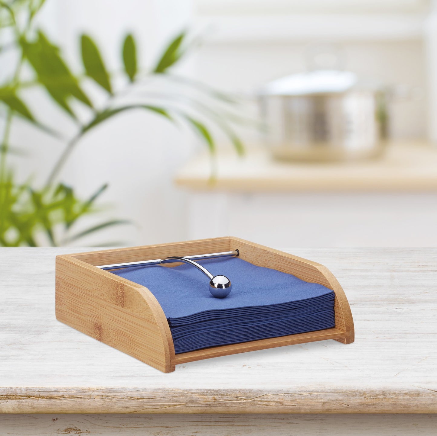Napkin holder in bamboo wood