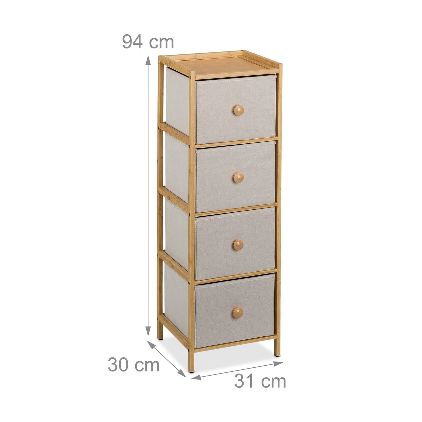 Narrow 4-Drawer Chest for Bedroom, Hallway, Living Room
