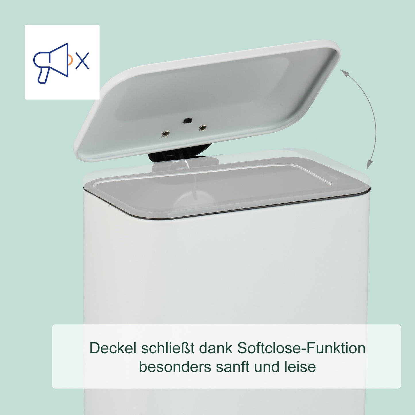 Narrow Bathroom Bin 5L – Soft-Close, Foot Pedal