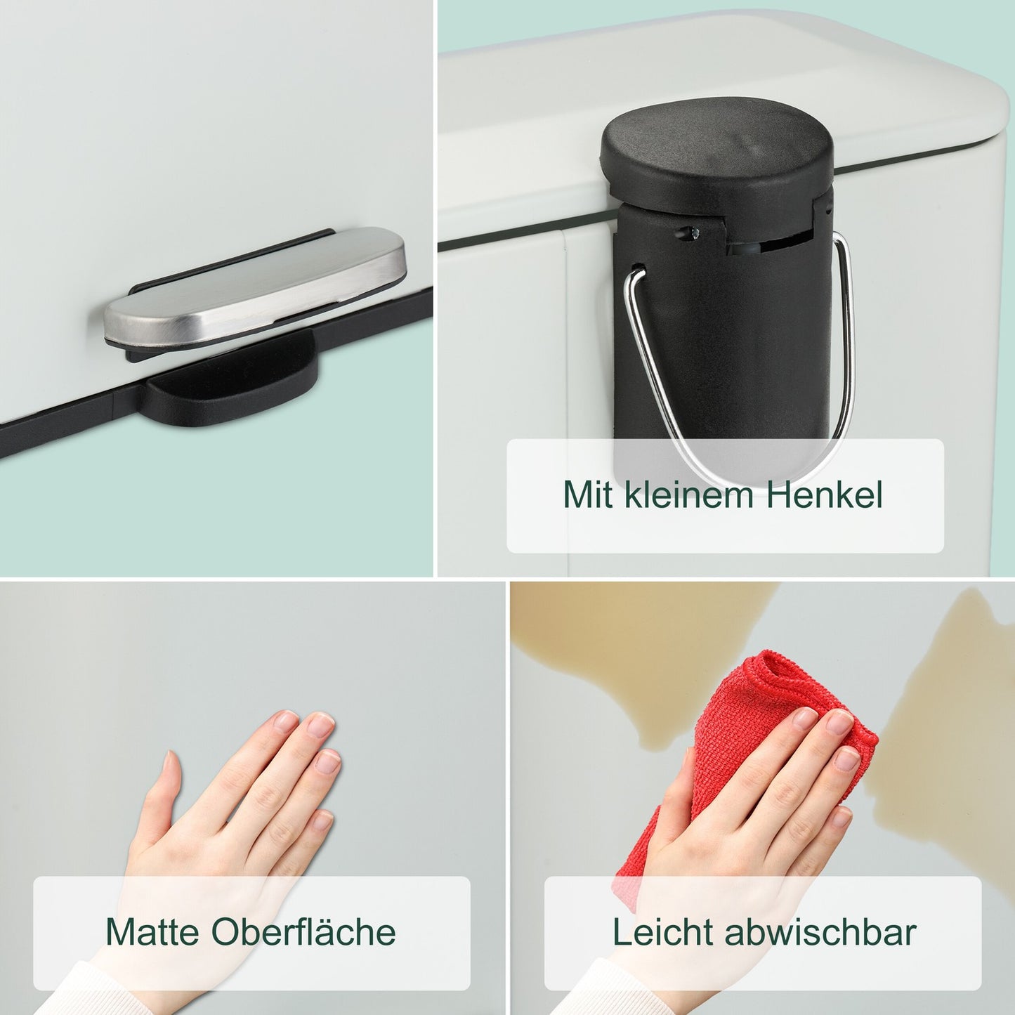Narrow Bathroom Bin 5L – Soft-Close, Foot Pedal
