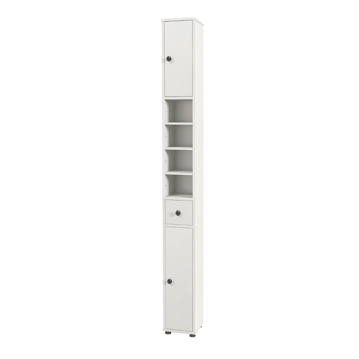 Narrow Bathroom Cabinet with Adjustable Shelves, White