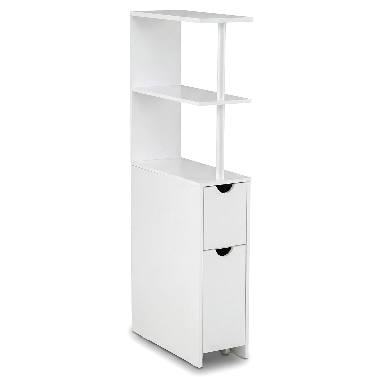 Narrow Bathroom Cabinet with Shelves & Drawer, 45x20x114 cm