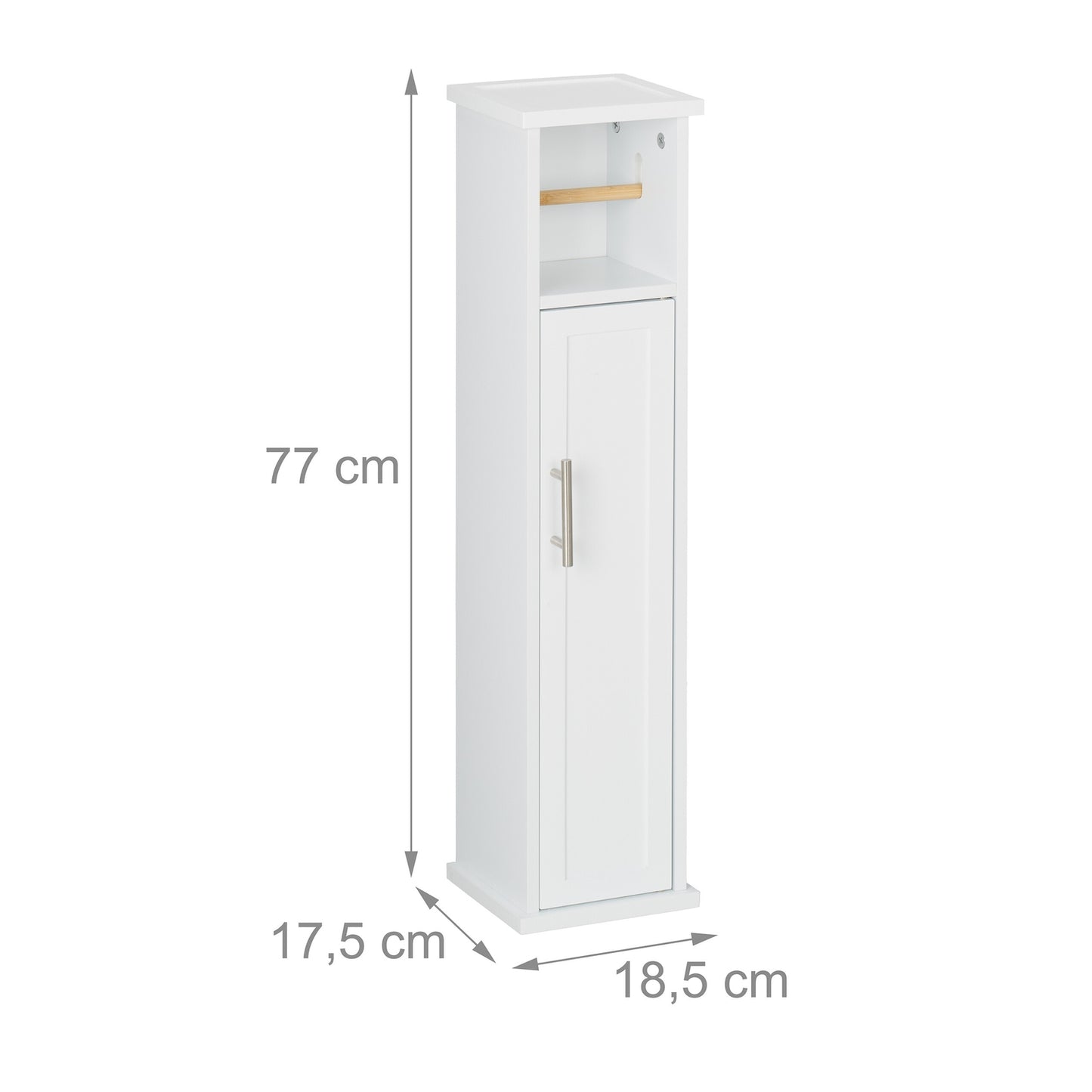 Narrow Bathroom Cabinet with Toilet Paper Holder