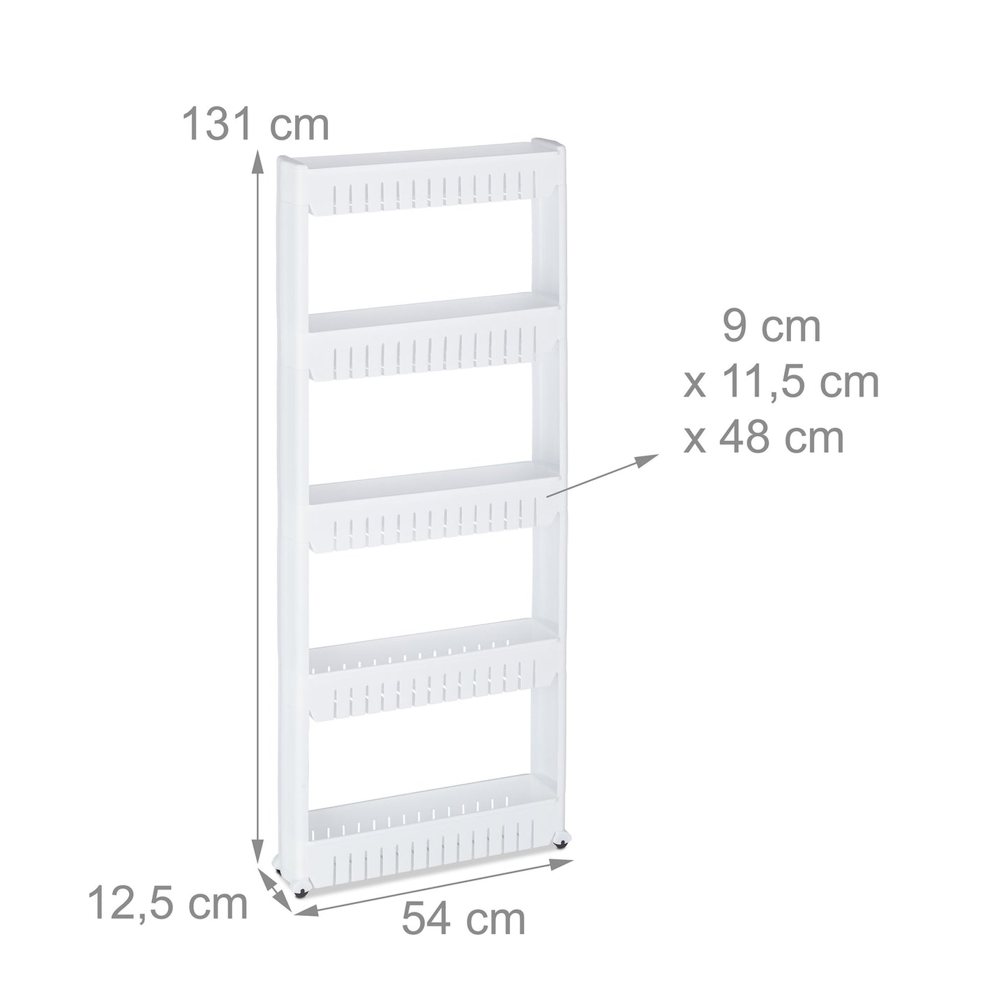 Narrow Niche Trolley with 5 Shelves