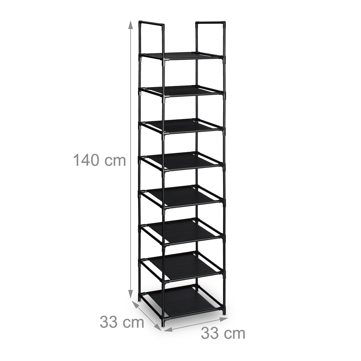 Narrow Shoe Rack with Fabric Shelves, Space-Saving