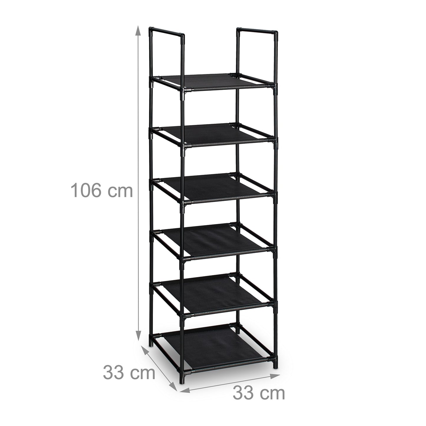 Narrow Shoe Rack with Fabric Shelves, Space-Saving Design