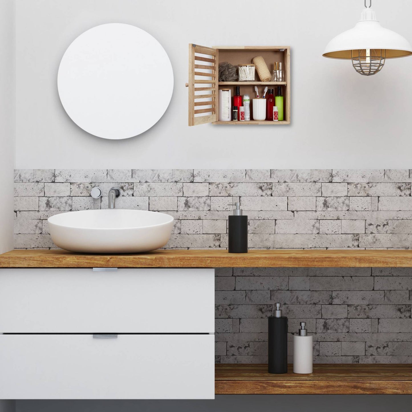 Narrow Wall Cabinet with Door