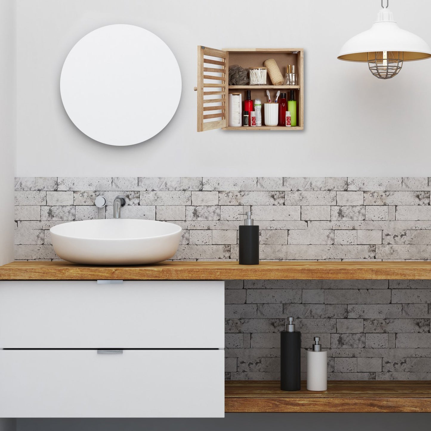 Narrow Wall Cabinet with Door