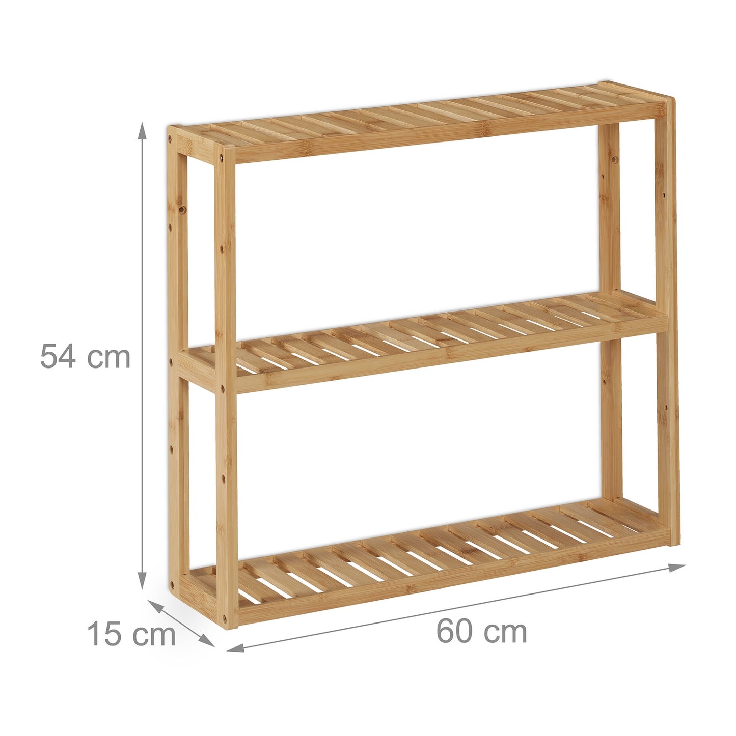 Narrow bathroom shelf with 3 shelves