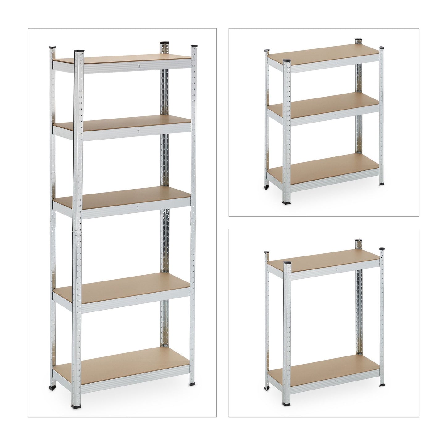 Narrow strong shelves with 5 levels