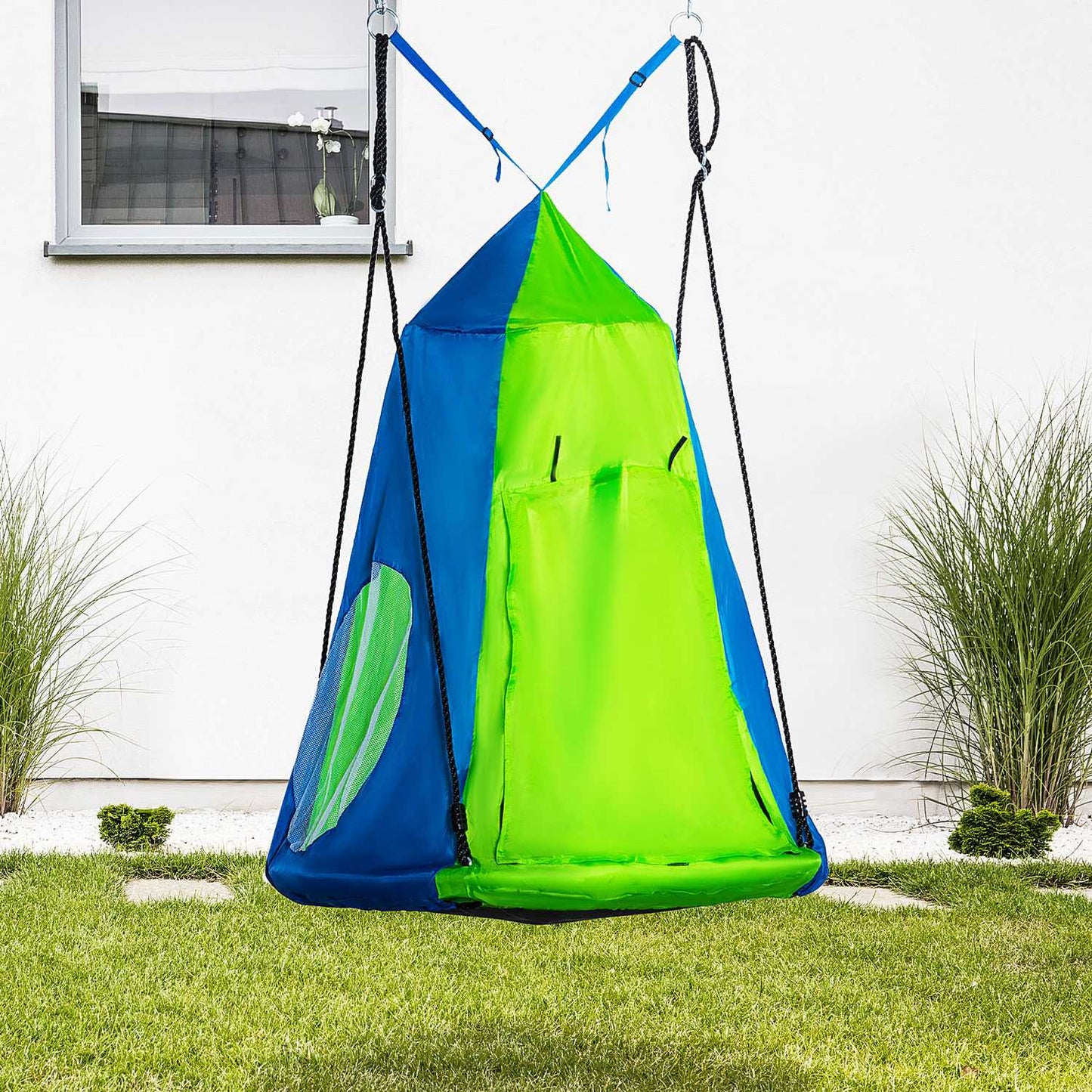 Round swing tent for children, Ø100 cm with door/window, capacity 200 kg