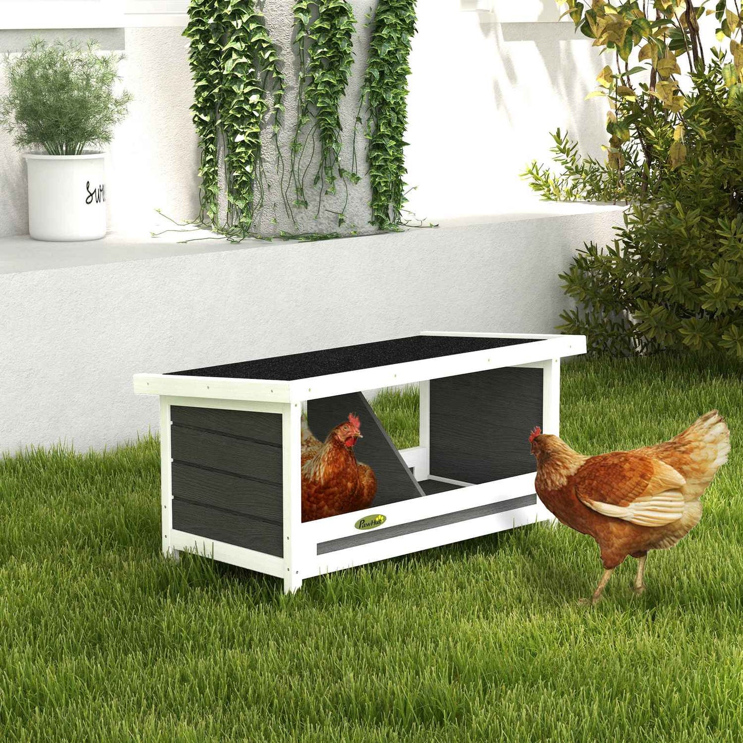 Chicken nesting box, weatherproof roof, spruce, 66x37x34 Cm