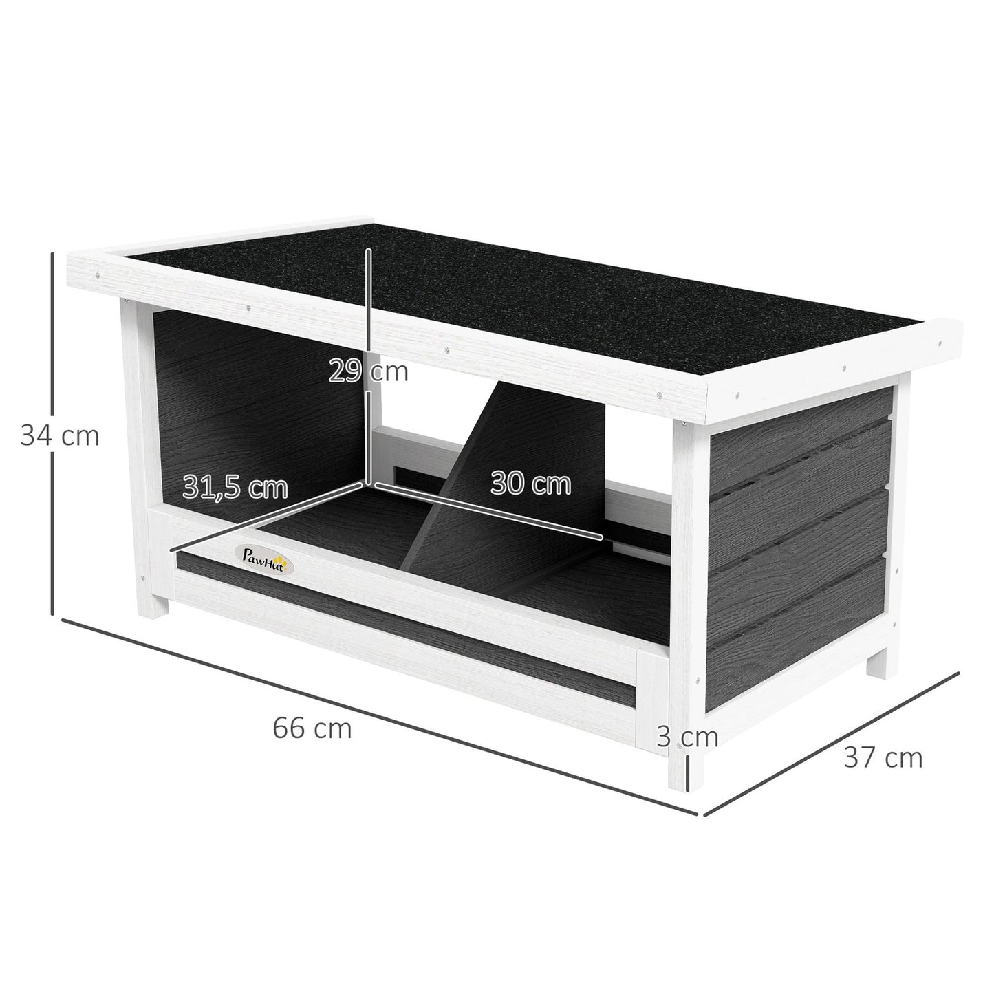 Chicken nesting box, weatherproof roof, spruce, 66x37x34 Cm