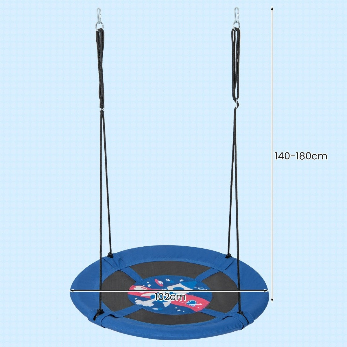 Nest swing children's swing tree swing hanging swing Ø 100 cm blue rocket
