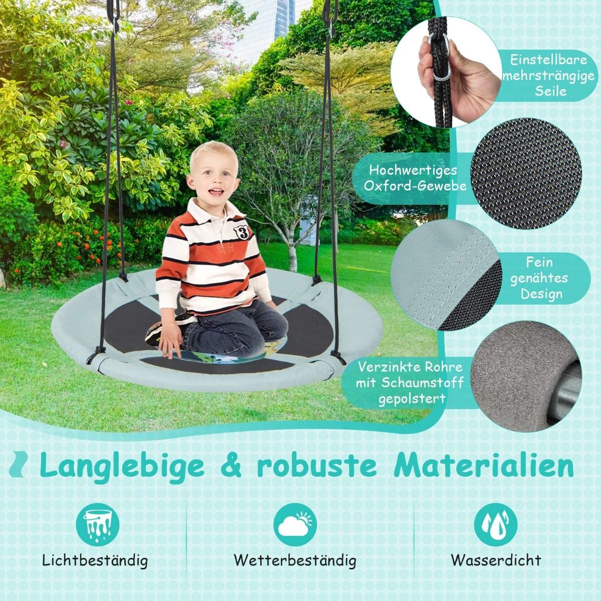 Nest swing children's swing tree swing hanging swing Ø 100 cm green forest